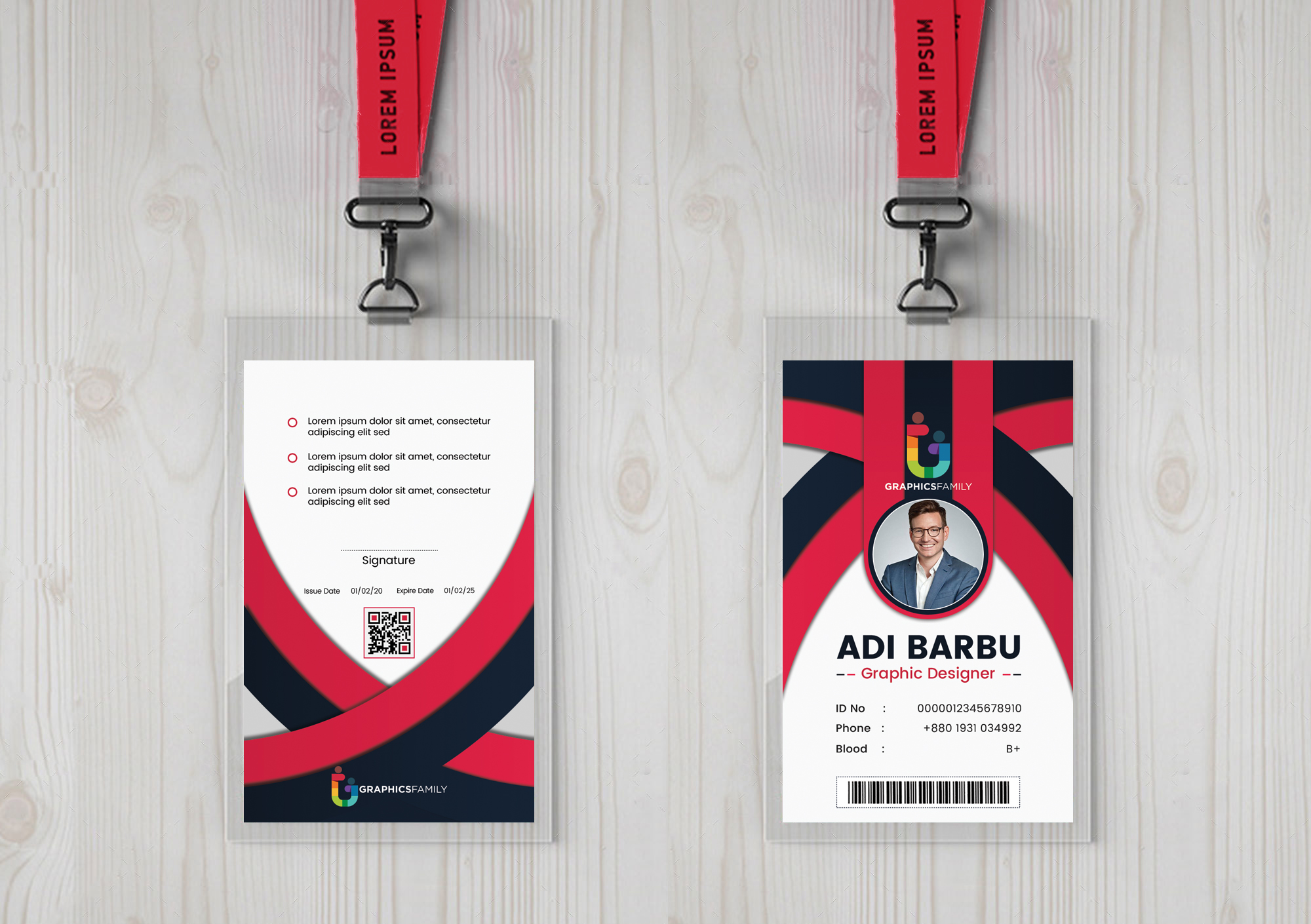 NASIR HUSSAIN company access id card template 03