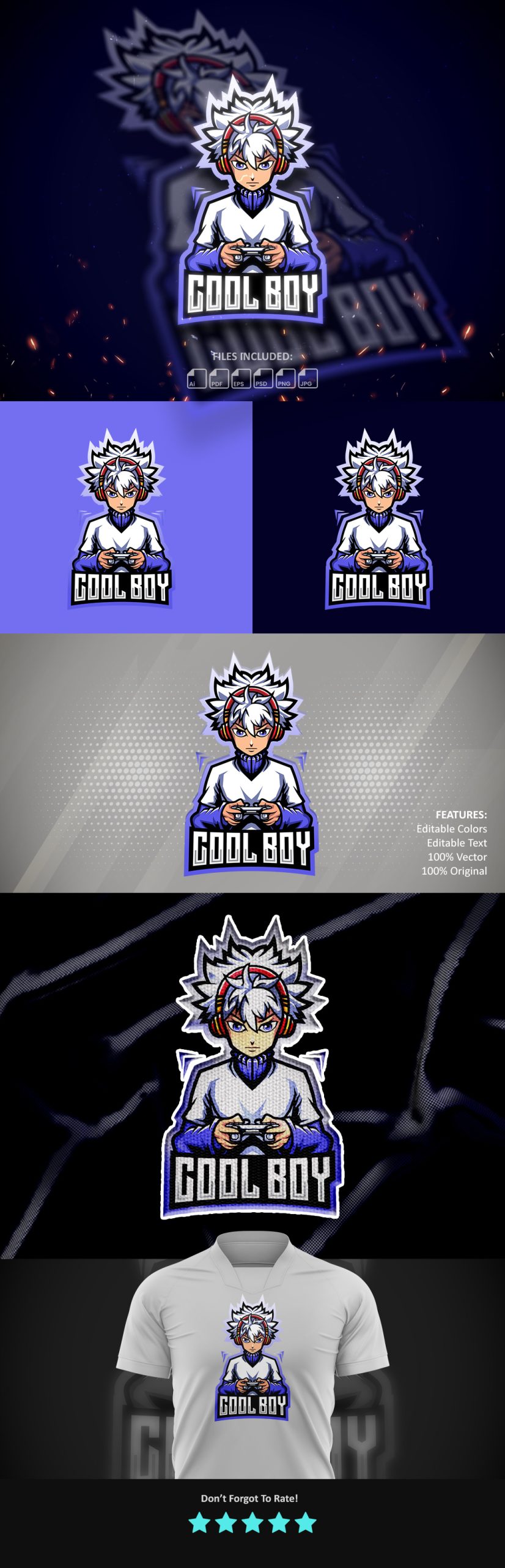 NASIR HUSSAIN free boy gaming logo template mascot esport scaled